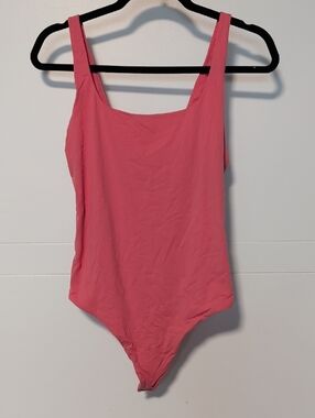 Auden Coral Scoop Neck Thong Bodysuit